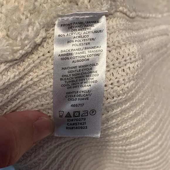 Loft outlet size small long boucle open sweater vest cream off white knit chunky - Picture 7 of 7